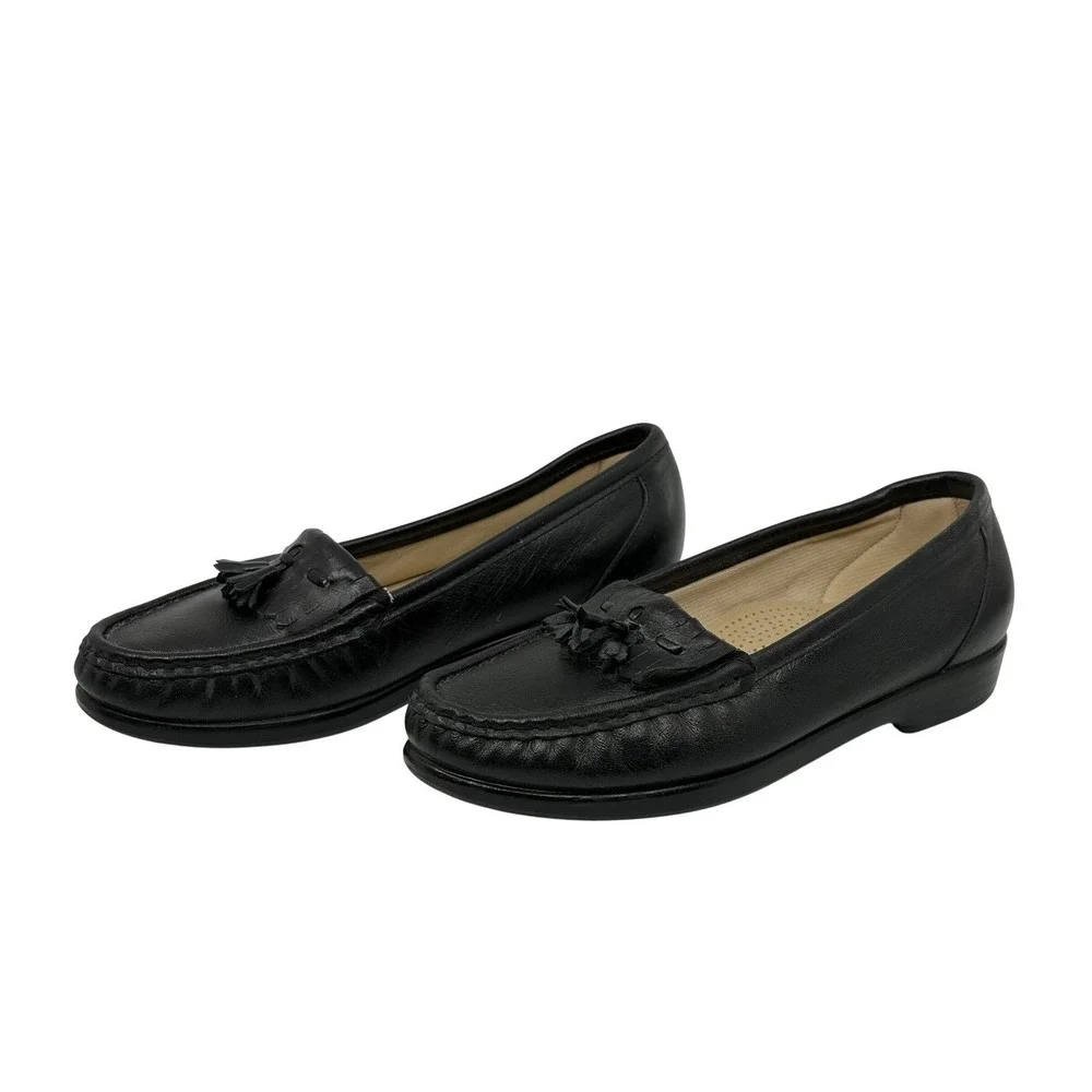 SAS Tripad Comfort Womens Black Leather‎ Kiltie Tassel Loafers Womens Size 6.5 M